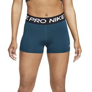 Nike Pro 365 Women's 3" Shorts (as1, Alpha, m, Regular, Regular, Valerian Blue/Black/White)