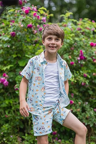 Bluey Bingo Toddler Boys Hawaiian Button Down Shirt and Shorts 3T