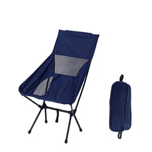 lyweem folding camping chair for adults lightweight beach and picnic chair - portable high-backrest camp chair - perfect for outdoor activities 330lbs support, blue