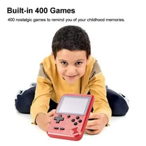 Mini Handheld Game Console for Kids with 400 Classic Retro Games, 1020mAh Rechargeable Battery, 2.8 Inch Screen, Birthday Game Toy for Boy Girl (Red)