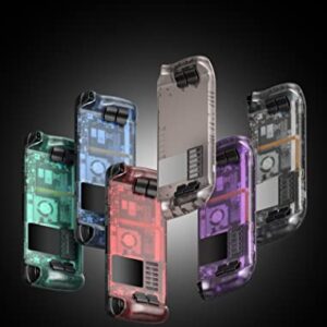 JSAUX Transparent Back Plate Compatible for Steam Deck, DIY Clear Edition Replacement Shell Case Compatible with Steam Deck, Buttons with Three Different Heights and Feel - PC0106 [Crystal]