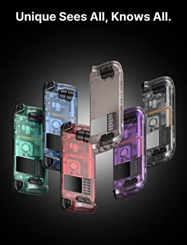 JSAUX Transparent Back Plate Compatible for Steam Deck, DIY Clear Edition Replacement Shell Case Compatible with Steam Deck, Buttons with Three Different Heights and Feel - PC0106 [Crystal]