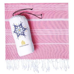 casaverse turkish beach towel, 100% cotton quick dry sand free beach towels, travel turkish towel