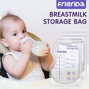 Woanger 500 Count Breastmilk Storage Bags 8 oz Breast Milk Storing Bags Self Standing Milk Storage Bags for Breastfeeding Milk Freezer Bag with Pour Spout No Leak Double Seal Breastmilk Storing Bags