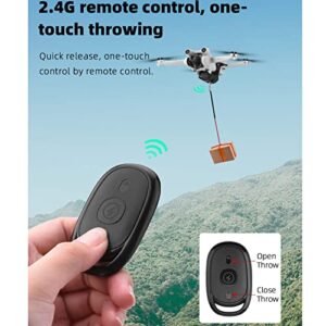 Focket 164ft Drone Airdrop System, 2.4G Drone Clip Remote Control Object Launcher, Holds up to 1.65lb Universal Drone Thrower Remote Control Dispenser Delivery Kit Drone Drop Release