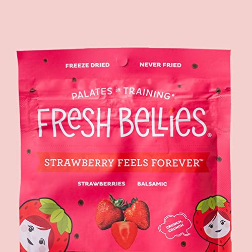 Fresh Bellies Strawberry Feels Forever| Strawberry Freeze Dried Healthy Snack for Kids| Gluten Free Freeze Dried Fruit Kids Snack with No Preservatives & No Added Sugar| Age 12+ Months| 6-Pack