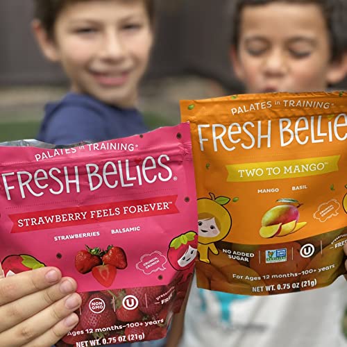 Fresh Bellies Strawberry Feels Forever| Strawberry Freeze Dried Healthy Snack for Kids| Gluten Free Freeze Dried Fruit Kids Snack with No Preservatives & No Added Sugar| Age 12+ Months| 6-Pack