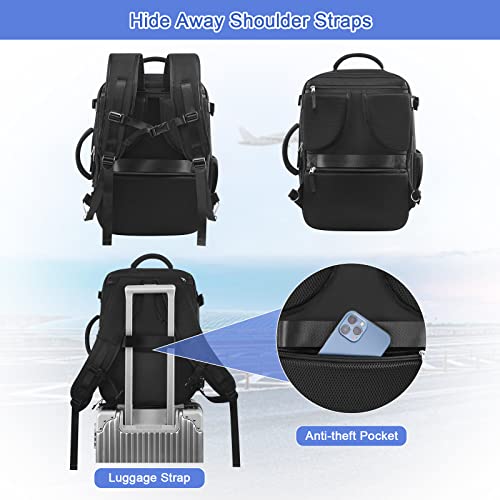 Sinaliy Large Travel Backpack for Women Men, 40L Carry On Backpack, 17 Inch Laptop Waterproof Backpack, College Bookbag, Backpack for Women, as Person Item Flight Approved