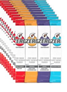 gatorade g zero powder 4 flavor variety pack 10 of each flavorpack of 40 0.10oz glacier freeze orange grape fruit punch packed by toozoon
