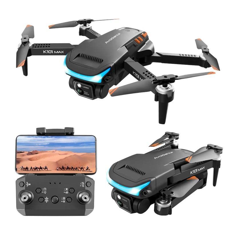 K101 Max Drone with 4K HD Dual Camera for Adults, Kids, Beginners - Foldable RC Quadcopter with FPV Live Video, One Key, Start Altitude, Hold Headless, Smart Return Home