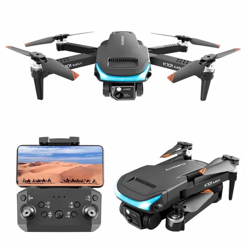 K101 Max Drone with 4K HD Dual Camera for Adults, Kids, Beginners - Foldable RC Quadcopter with FPV Live Video, One Key, Start Altitude, Hold Headless, Smart Return Home