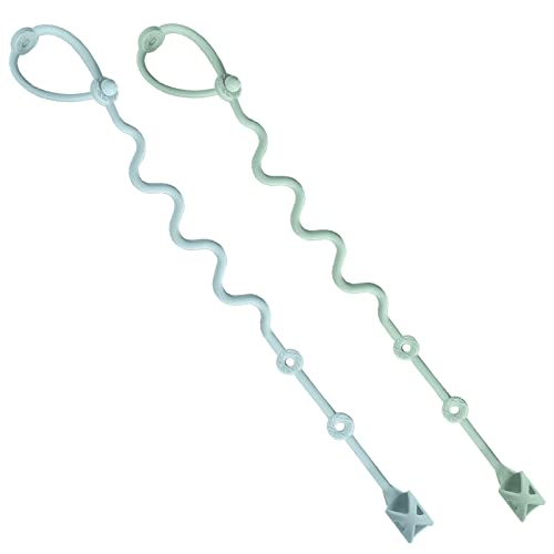 Baby Spoons Holder Strap Pacifier Clip Highchair Accessories-Gelinor First Stage Baby Led Weaning Feeding Supplies(Green and Blue)-No Spoons