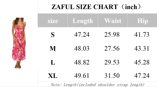 ZAFUL Women's Summer Maxi Dress Boho Floral Casual Ruffle Smocked Halter Backless Knot Long Flowy Beach Sun Dress