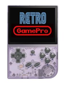 rg35xx handheld game console with 5000 games, 3.5inch ips oca screen linux system chip cortex-a9 portable handheld nostalgic arcade retro game machine, 64g, 2100mah (rg35xx purple)