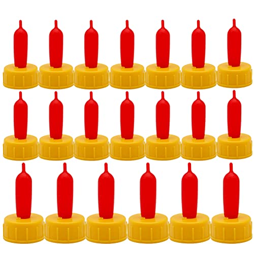 APlayfulBee Goat Nipple 25Pcs Cow Calf Milk Drink Nipple Soft Silicone Goat Milk Bottle Topper Feeding for Sheep Goat Pup Dog Farm Supplies (Yellow)