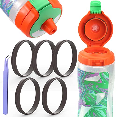 BABORUI 5Pcs Leakproof Rubber Seal Compatible for Gatorade Water Bottle, Replacement Gasket for Gatorade GX Pods Bottle, BPA Free Rubber Ring for 30oz Gatorade GX Water Bottle Replacement Lid