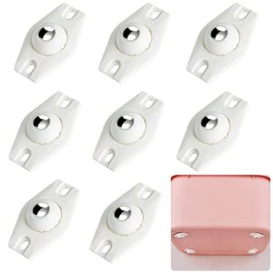 self adhesive mini caster wheels, 360 degree wheels for appliances, appliance wheels for small kitchen appliances, mini swivel wheels for storage box, trash can, furniture (8, type a white)