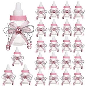bodosac 24pcs baby shower feeding bottle baby shower favours sweets candy box for baby shower decoration (pink)