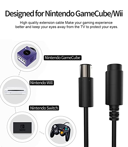 DUEYAGO WiiGamecube Controller Extension Cable for Wii Gamecube GCN - 2pack/6.6ft