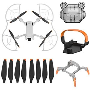 anbee mini 3 pro drone 5-in-1 accessory bundle propeller guards + landing gear + props holder + 8pcs propellers + camera cover for dji mini 3 pro rc drone