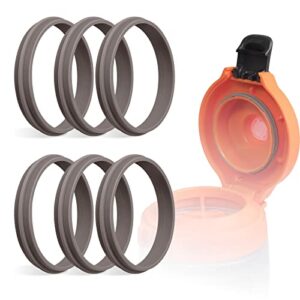 6 pack replacement gasket for gatorade water bottle, silicone lid seal replacement for gatorade gx hydration system bottle, replacement part for gatorade gx bottle gatorade gx pods