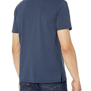 Calvin Klein Men's Mini Geo Print Smooth Cotton Monogram Logo Polo Shirt, Crayon Blue