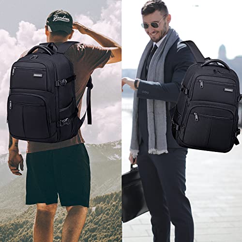 Otevan Travel Backpack for Men Women,45L Carry On Backpack Flight Approved,Large Laptop Backpack,Expandable Luggage Backpack Water Resistant Bookbag Weekender Overnight Bag Daypack Fit 17 Inch