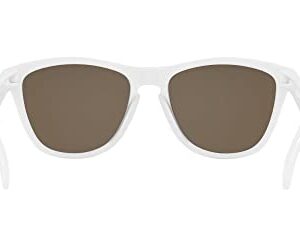 Oakley Men's OO9245 Frogskins Low Bridge Fit Square Sunglasses, Matte White/Prizm 24K Polarized, 54 mm