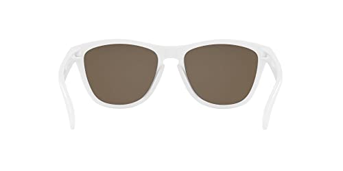 Oakley Men's OO9245 Frogskins Low Bridge Fit Square Sunglasses, Matte White/Prizm 24K Polarized, 54 mm