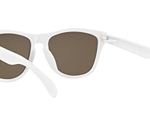 Oakley Men's OO9245 Frogskins Low Bridge Fit Square Sunglasses, Matte White/Prizm 24K Polarized, 54 mm