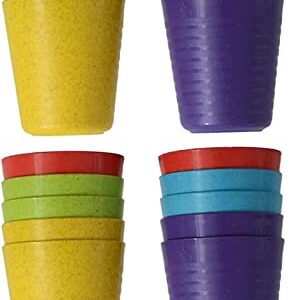 Klickpick Home Set Of 20 Kids Wheat Straw Fiber cups 8 Oz Children Drinking Cups Reusable Tumblers Dishwasher Safe - BPA-Free Cups for Kids & Toddlers Bright Colored - Unbreakable Toddler Cups