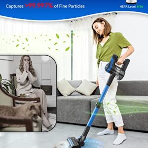 DEVOAC Cordless Vacuum Cleaner, 6 in 1 Stick Vacuum Cleaner with Powerful Suction, Lightweight Vacuum Cleaner with Rechargeable Battery, Convenient Handheld Vacuum for Carpet Hard Floor Pet Hair Home