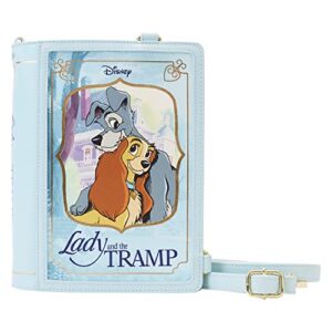loungefly disney lady and the tramp book convertible crossbody bag multi