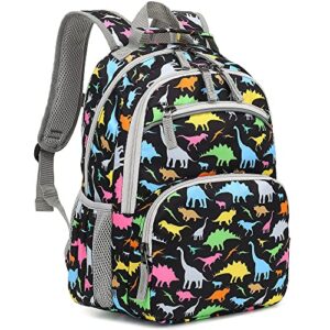 dipug dinosaur kids toddler backpack for boys and girls, school backpacks with chest strap and whistle (15" tall)