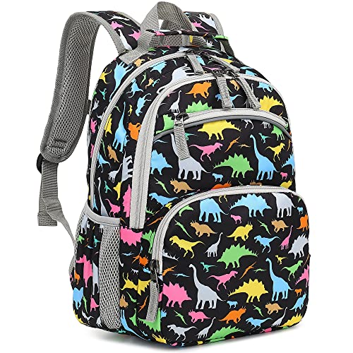 DIPUG Dinosaur Kids Toddler Backpack for Boys and Girls, School Backpacks with Chest Strap and Whistle (15" tall)