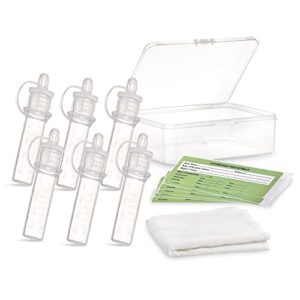 Haakaa Silicone Colostrum Collector Set with Clear PP Storage Case 4 ml, 6 PK, Pre-Sterilized