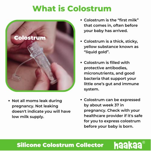 Haakaa Silicone Colostrum Collector Set with Clear PP Storage Case 4 ml, 6 PK, Pre-Sterilized