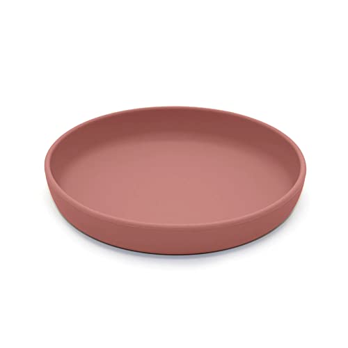 noüka Flat Plate | 100% Food-Grade Silicone | Comes With A Lip Edge | Non-Slip & Soft | Dishwasher Friendly | Deep Moon | Size 570ml