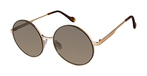 Jessica Simpson Women's J6222 Vintage Metal Round Sunglasses with 100% UV400 Protection. Glam Gifts for Her, 56 mm, Gold & Tortoise