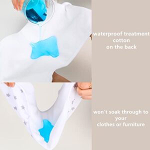 sleepyturtle Ultra-Soft Cotton Burping Clothes - Large, Absorbent, Waterproof Baby Burp Cloths in Cute Unisex Designs 5 Pack (Grey)