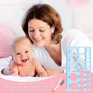 4 Pcs Nipple Rulers, Nipple Ruler for Flange Sizing Measurement Tool, Soft Silicone Flange Size Measure for Nipples Breast Flange Measuring Tool - New Mothers Musthaves (Pink+ Blue)