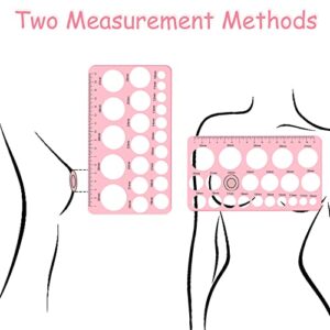 4 Pcs Nipple Rulers, Nipple Ruler for Flange Sizing Measurement Tool, Soft Silicone Flange Size Measure for Nipples Breast Flange Measuring Tool - New Mothers Musthaves (Pink+ Blue)