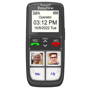 Easyfone T6 4G Easiest-to-Use Picture Button Cell Phone for Seniors | SOS Button | Clear Sound | Easy Charging Dock | SIM Card & Flexible Plans | Suitable for Elderly, Dementia, Alzheimer's and Kids