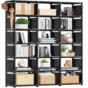 mavivegue bookshelf,18 cube storage organizer,extra large book shelf organizer,tall bookcase shelf,book cases/shelves,black cube shelf,cubbies closet shelves for bedroom,living room,home,office
