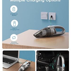 Oraimo Cordless Handheld Vacuum, Hand Held Vacuuming Cordless, Car Vacuum Cleaner Cordless, Effortlessly Clean Every Nook and Cranny, Lightweight, 3.5H Fast-Charging and Portable for Car, Home, Office