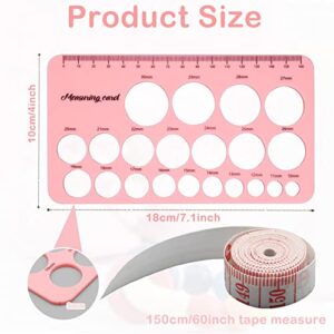 Nipple Rulers for Flange Sizing, Silicone & Soft Flange Size Measure for Nipples, Nipple Flange Measuring Tool with 1.5m Soft Tape Measure, Nipple Sizer Nipple Measurement Tool for Flanges (Pink)