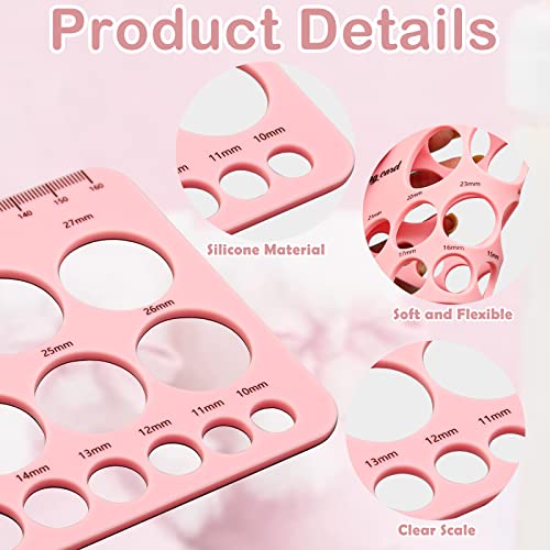 Nipple Rulers for Flange Sizing, Silicone & Soft Flange Size Measure for Nipples, Nipple Flange Measuring Tool with 1.5m Soft Tape Measure, Nipple Sizer Nipple Measurement Tool for Flanges (Pink)