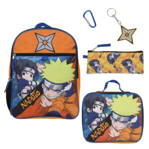 bioworld naruto classic sasuke vs naruto 16" youth 5-piece backpack set