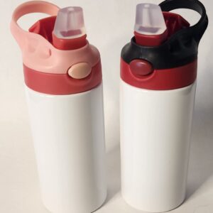 2 pack 12oz sublimation toddler tumblers (Black lid and pink lid)