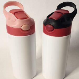 2 pack 12oz sublimation toddler tumblers (Black lid and pink lid)